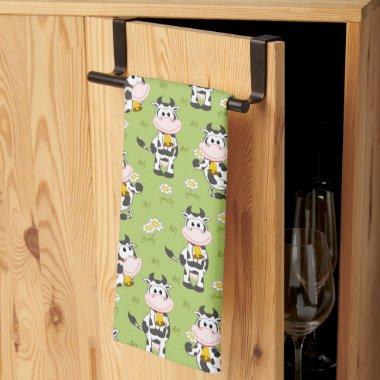 Happy Farm Cows Kitchen Towel