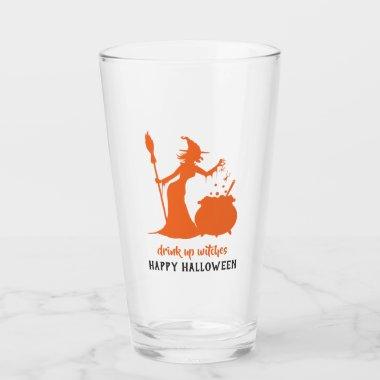 Happy Halloween Drink Up Witches Party Potion Glass
