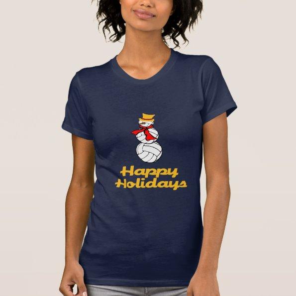 Happy Holidays Volleyball Snowman T-Shirt