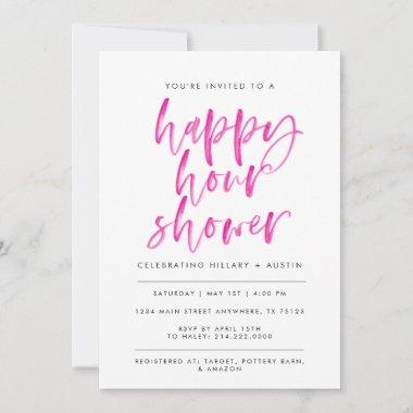 HAPPY HOUR BRIDAL SHOWER - PINK Invitations