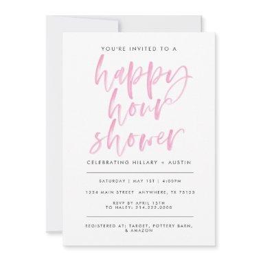 Happy Hour Shower - Lt Pink Invitations