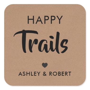 Happy Trails Gift Tag, Nut Trail Mix Tag, Kraft Square Sticker