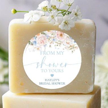 Hargrove Blue Floral From My Shower To Yours Soap Classic Round Sticker