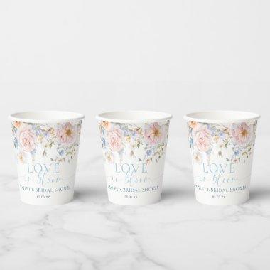 Hargrove Blue Floral Love In Bloom  Paper Cups