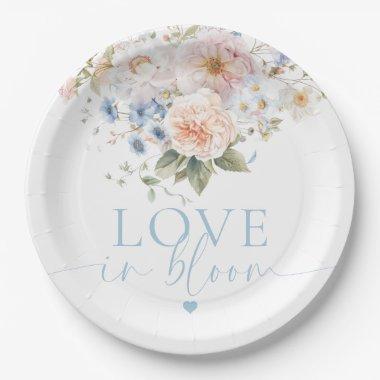 Hargrove Blue Floral Love In Bloom  Paper Plates
