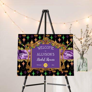 Harlequins Fleur de Lis Mardi Gras Bridal Shower Foam Board