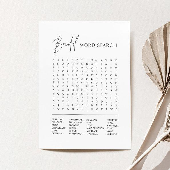 HARLOW Bridal Shower Word Search Game Invitations