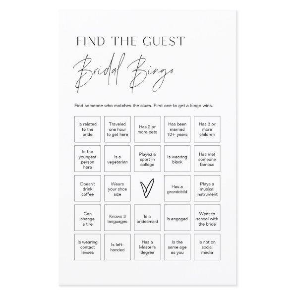 HARLOW Find the Guest  Bingo Game
