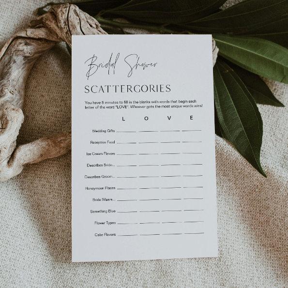 HARLOW Scattergories Bridal Shower Game