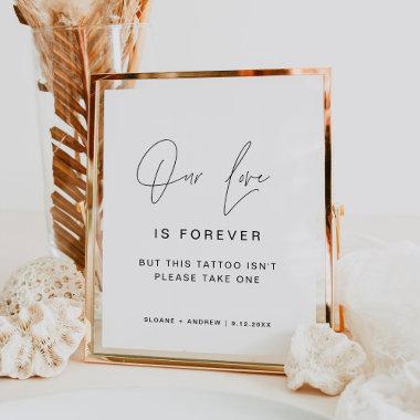 HARLOW Temporary Tattoo Table Wedding Sign