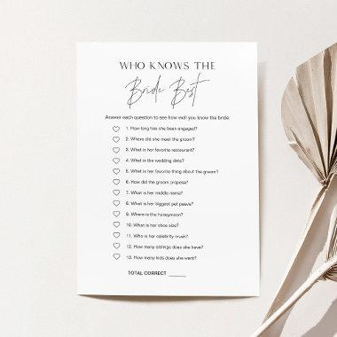 HARLOW Who Knows the Bride Bridal Shower Game Invitations