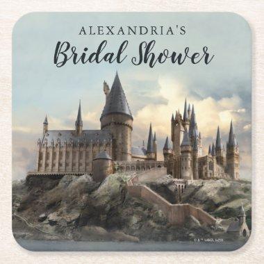 Harry Potter | Hogwarts Castle Bridal Shower Square Paper Coaster
