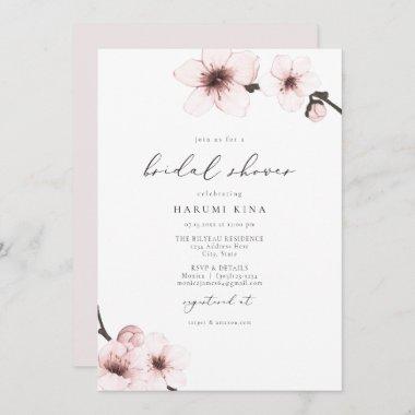 HARUMI Elegant Sakura Cherry Blossom Bridal Shower Invitations