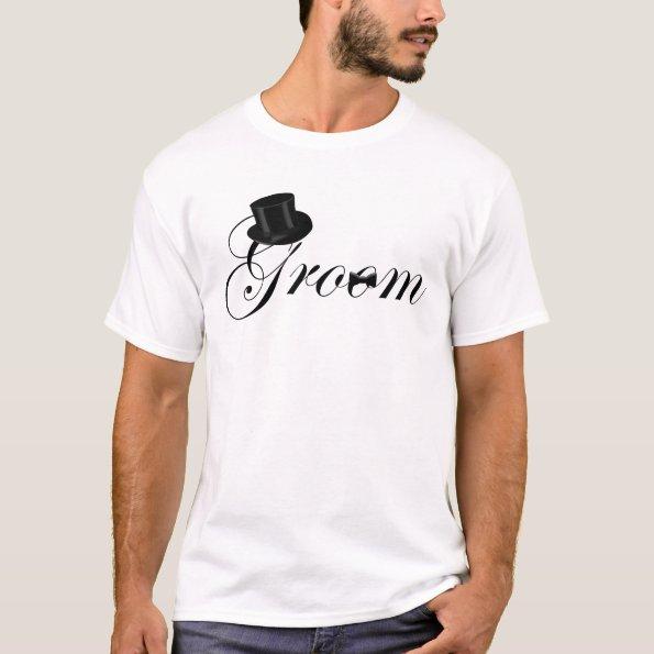 Hat and Bow Tie "Groom" Shirt