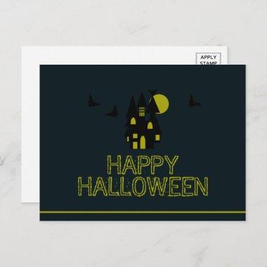 Haunted House, Happy Halloween PostInvitations