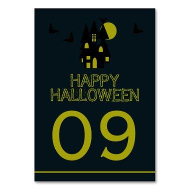 Haunted House, Happy Halloween Table Number
