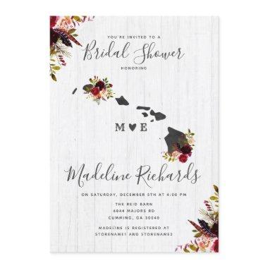 Hawaii State Destination Bridal Shower Invitations