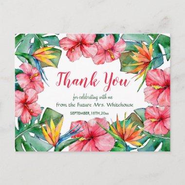 Hawaiian Hibiscus Tropical Bridal Thank You PostInvitations