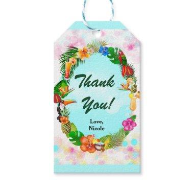 Hawaiian Tropical Summer Things Frame Party Favor Gift Tags