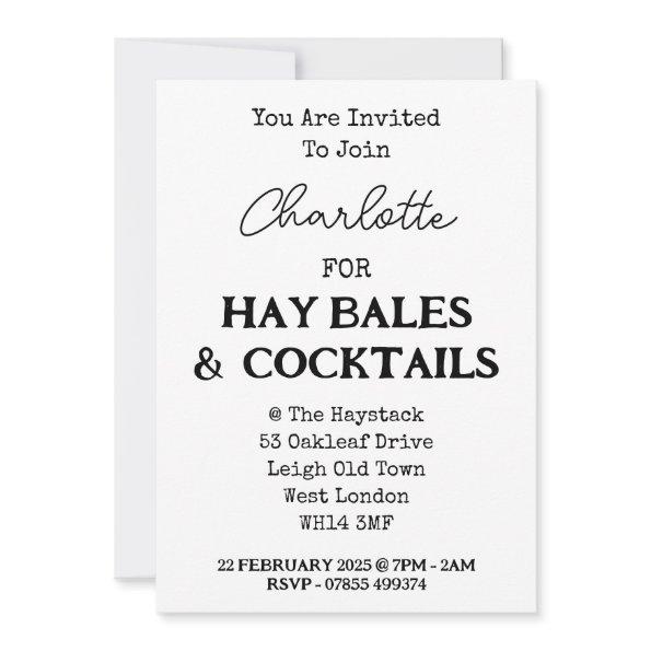Hay Bales And Cocktails Elegant Bachelorette Party