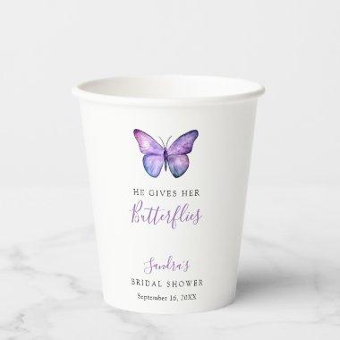 He Gives her Butterflies  Butterfly Paper Cups