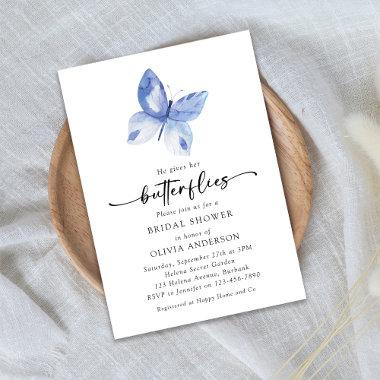 He Gives Her Butterflies Bridal Shower Invitations