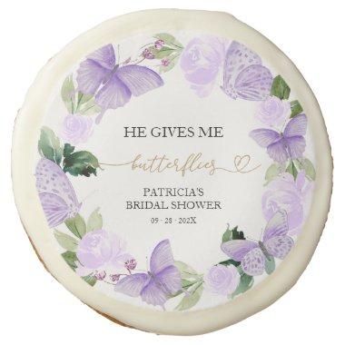 He Gives Me Butterflies  Purple Sugar Cookie