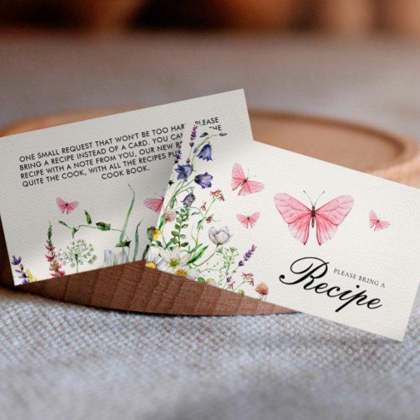 He Gives Me Butterflies Bridal Shower Recipe Enclosure Invitations