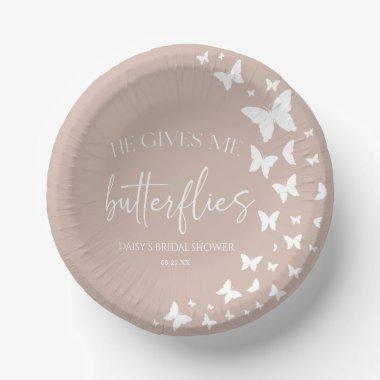 He Gives Me Butterflies Butterfly Bridal Shower Paper Bowls