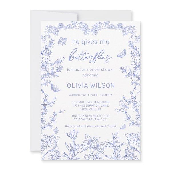 He Gives Me Butterflies Chinoiserie