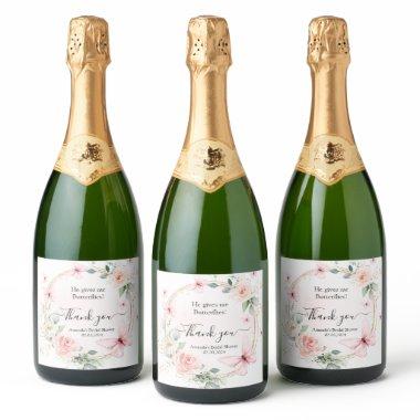 He Gives Me Butterflies Shower Favor Sparkling Sparkling Wine Label