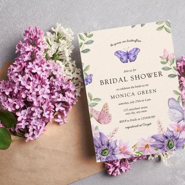 He gives me butterflies Wildflowers Bridal Shower Invitations