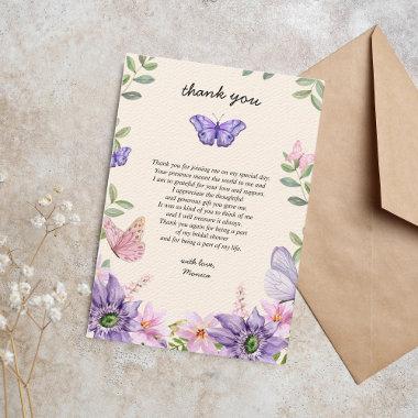 He gives me butterflies Wildflowers Bridal Shower Thank You Invitations