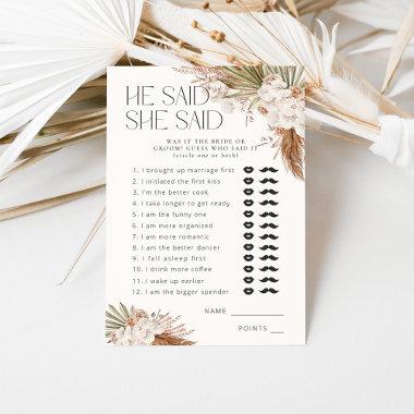 He Said, She Said Bohemian Floral & Feathers Enclosure Invitations