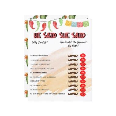 He Said She Said | Bridal Shower Game