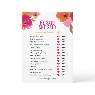 He Said She Said  Game  Floral