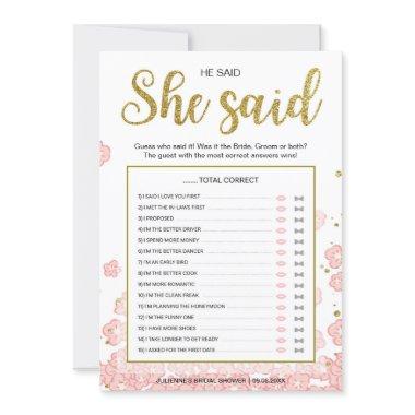 He Said She Said  Game | Gold and Pin