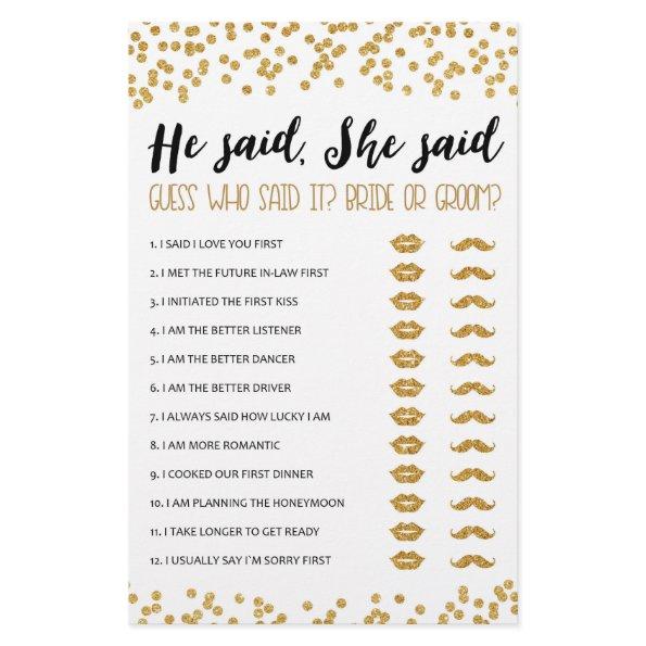 He said, She said  or Hen Party game