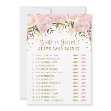 He Said She Said Bride Groom  Game