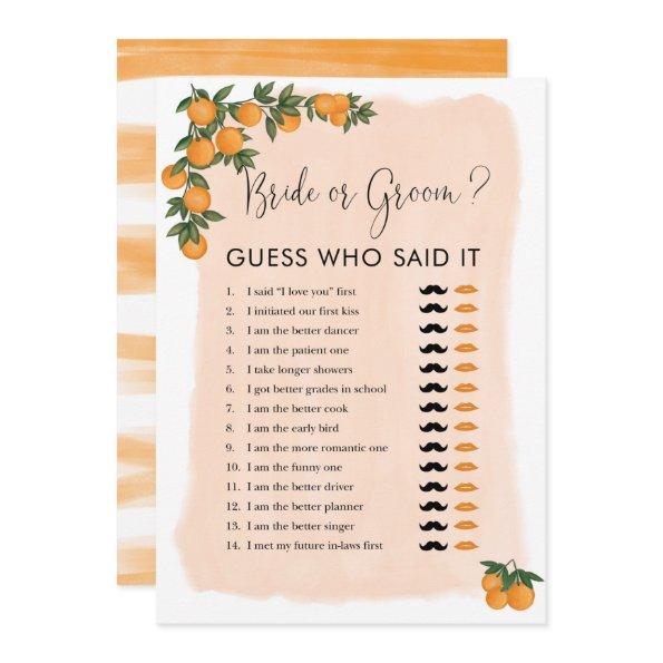 He Said She Said Bride Groom  Game