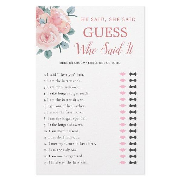 He Said She Said Dusty Rose  Game