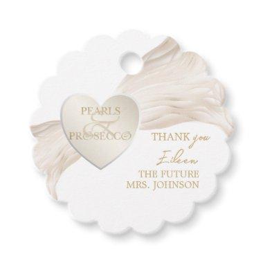 Heart Ampersand Pearls & Prosecco Bridal Shower Favor Tags