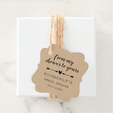 Heart Arrows From My Shower To Yours Bridal Shower Favor Tags