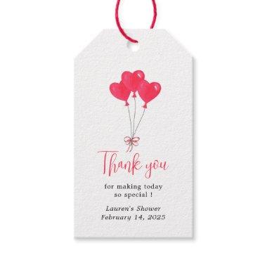 Heart Balloon Love Bridal Shower thank you Gift Tags