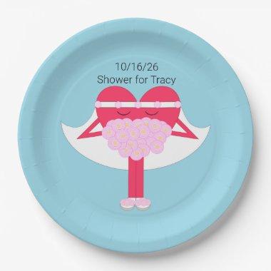 Heart Getting Married  Paper Plates