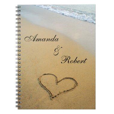 Heart on the Shore Beach Wedding Custom Guest Book