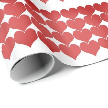 Heart Patterns Red Romantic Valentine's Day 2021 Wrapping Paper