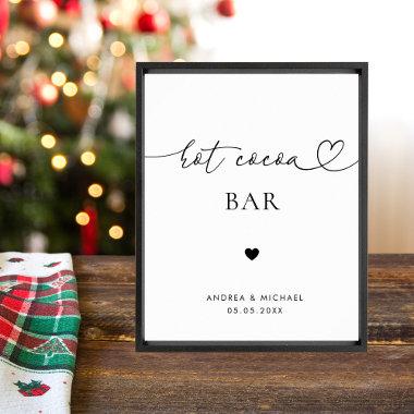 Heart Script Hot Cocoa Bar Winter Wedding Sign