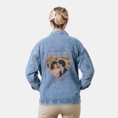 Heart Shaped Custom Photo Valentines or Wedding Denim Jacket