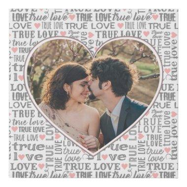 Heart Shaped Photo True Love Valentines or Wedding Faux Canvas Print